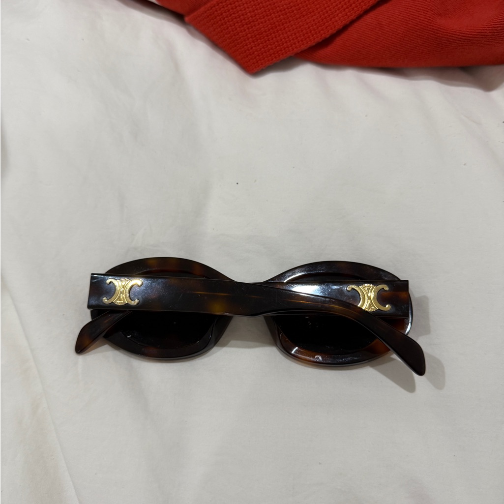Celine Tortoise Sunglasses With Gold Details